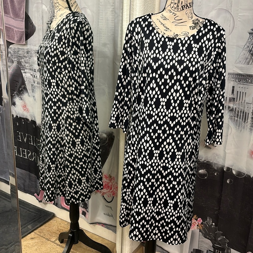 AB Studio Black & White Patterned Dress